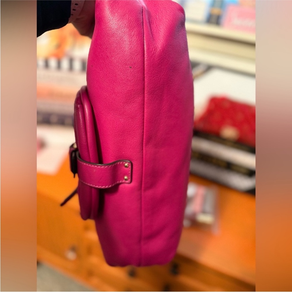 Michael Kors Fuchsia Leather Hobo Bag - Picture 13 of 17